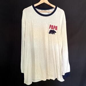 Dearfoams cozy comfort men's size 3XL long sleeved pajama top papa bear